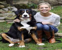 Sarah also has a Bernese mountain dog whose name is Bella.